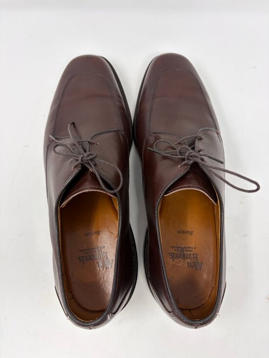Allen Edmonds men\'s Burton dress shoes 10 D brown leather square toe oxford main image 2